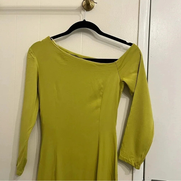 Reiss Nadia drape lime green midi dress size 0 - Picture 9 of 14